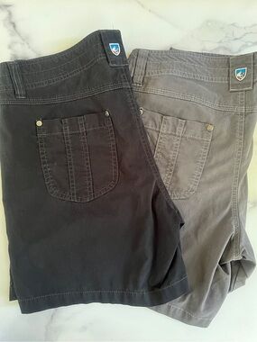 Bundle of 2 Kuhl Splash Hiking Shorts, Black and Gray, Size 8